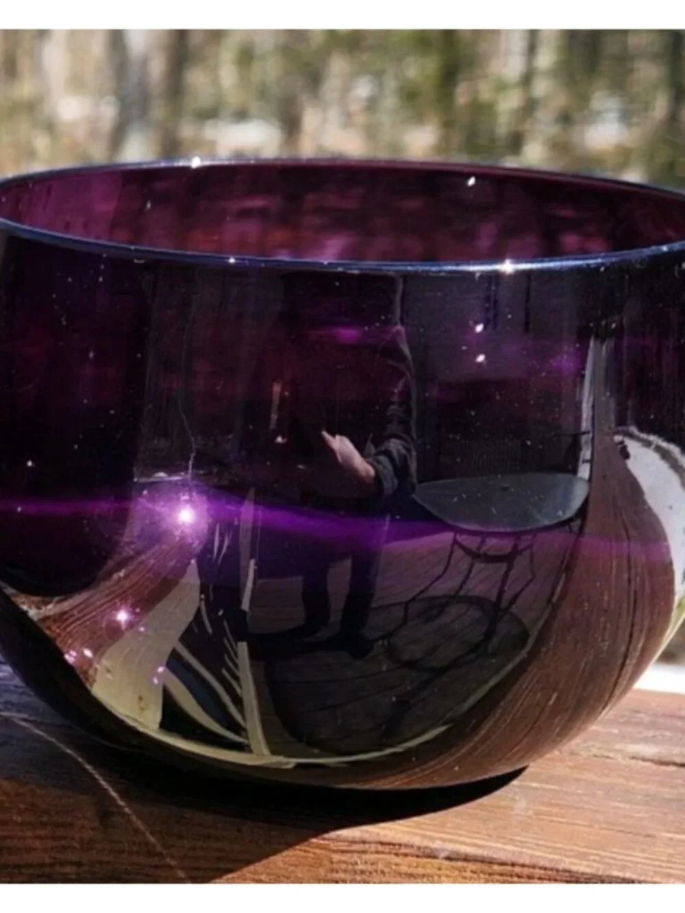 Antique Regency Amethyst Art Glass Purple Finger Bowl Rinser Polished Pontil